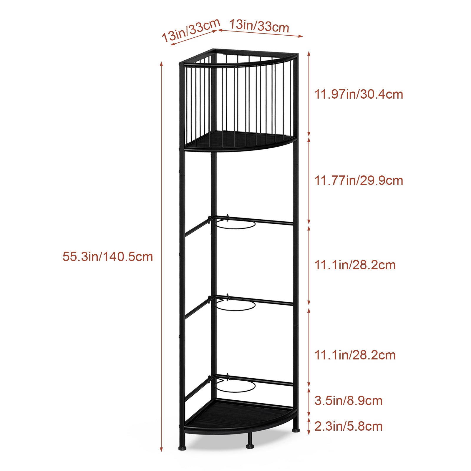 3-Tier Corner Sports Ball Rack - Vertical Storage Organizer for Basketballs, Soccer Balls & Volleyballs,