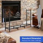 4ft Heavy-Duty Firewood Rack, Adjustable Indoor/Outdoor Fireplace Log Storage Stand