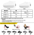 Portable Non-Slip White Silicone Footwear Shields, Washable and Collapsible Reusable Protectors in Medium and Large Sizes