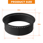 33-Inch Smokeless Fire Pit Ring with Ventilation Holes