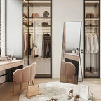 65inch x 23inch Full Length Mirror with Standing Holder, Large Floor Mirror with Metal Frame, Dressing Mirror for Bedroom and Locker Room,