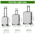3 pcs Suitcase Set Multi-color Available, Large Capacity Portable ABS Luggage with Spinner Wheels and Combination Lock, Lightweight Luggage Set for Outdoor Travel and Business Trip