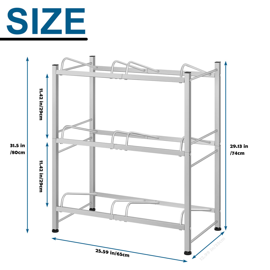 3-Tier Heavy Duty Steel Water Jug Storage Rack (Holds Six 5-Gallon Bottles)