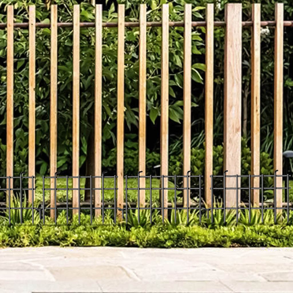25 Panels Animal Barrier Fence for Dogs, Rustproof Metal Anti Doggie Digging Panels Garden Border, Under Ground Fencing Bottom Puppy Blockers Stakes for the Yard, 17in (H) X 25ft (L)