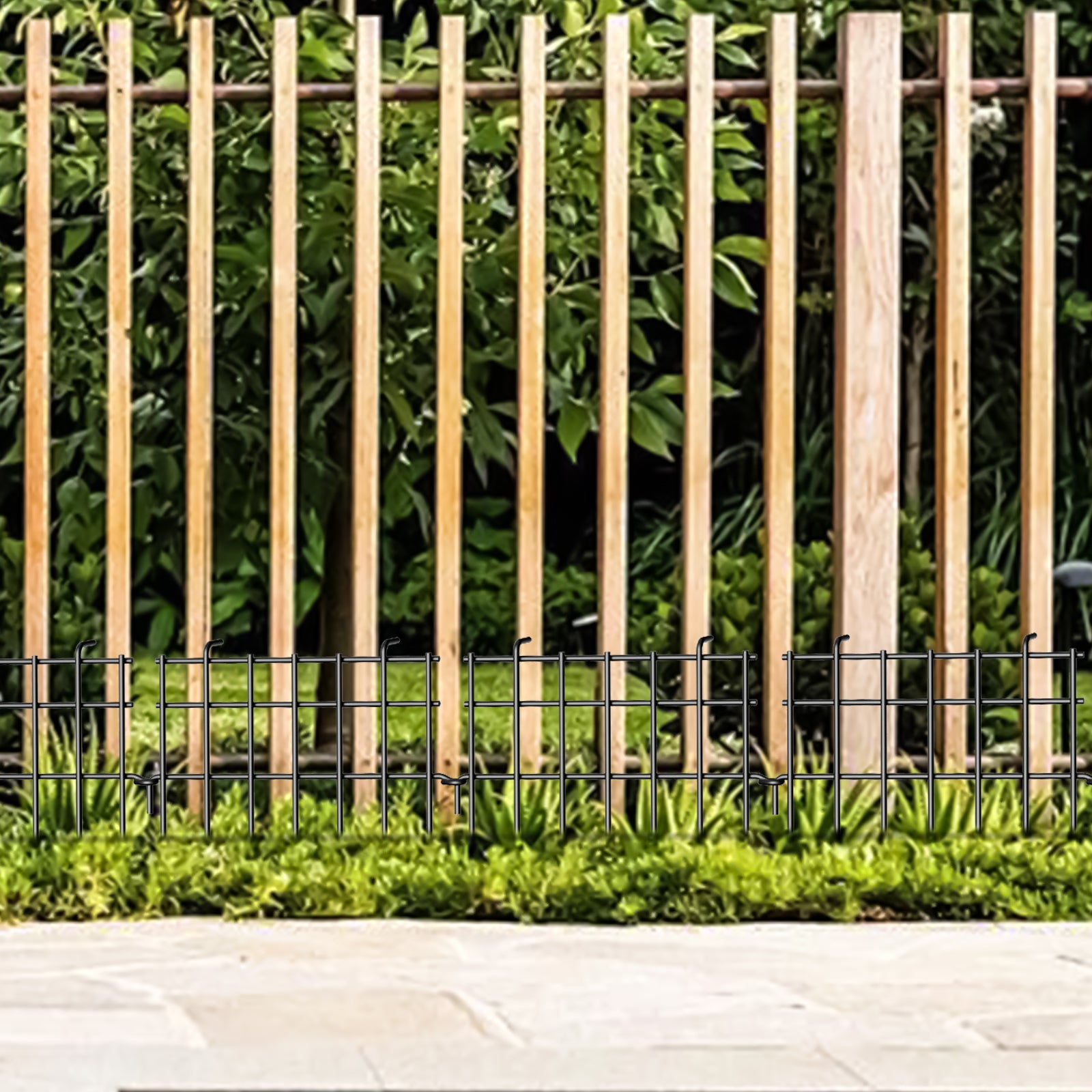 25 Panels Animal Barrier Fence for Dogs, Rustproof Metal Anti Doggie Digging Panels Garden Border, Under Ground Fencing Bottom Puppy Blockers Stakes for the Yard, 17in (H) X 25ft (L)