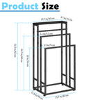 3-Tier Freestanding Bathroom Towel Rack with Storage Shelf - Standing Hand Towel Holder & Drying Stand for Bathroom, Poolside & Dorm, Black