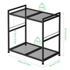 Command Center PC Tower Stand | 2-Tier Under-Desk Rolling Cart & Mobile Printer Station