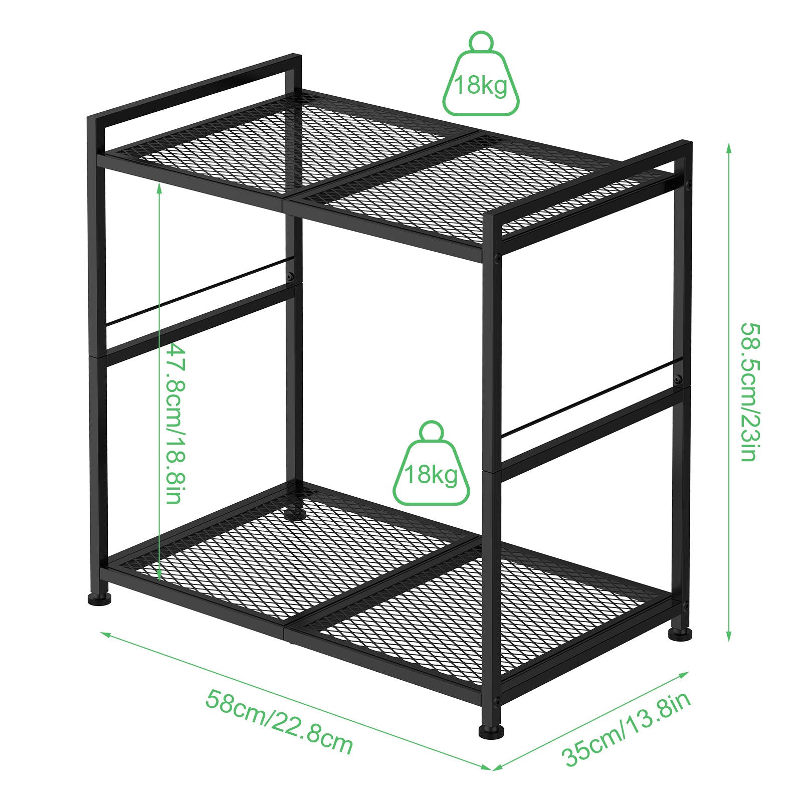 Command Center PC Tower Stand | 2-Tier Under-Desk Rolling Cart & Mobile Printer Station