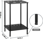 Pool Cue Rack for 6 Sticks - Floor Stand Billiard Accessories Storage, Black Wood