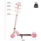 Portable 2 Wheel Kick Scooter Foldable, Lightweight Collapsible Design, Adjustable Handlebar, Durable Scooter With Sturdy Frame, Pink Scooter, Outdoor Smooth Riding, Christmas Birthday Gift-100 Lbs Capacity