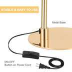 Table Lamp, Industrial Desk Lamps, Small Gold Metal Lamp Suit for Bedside Dressers Coffee Table Study Desk in Bedroom, Guest Room Office