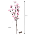 2-Pack LED Simulated Plum Blossom Branch Lights, Battery Operated Floral Lamp, Pink Artificial Flower Night Light for Home, Wedding & Holiday Decor