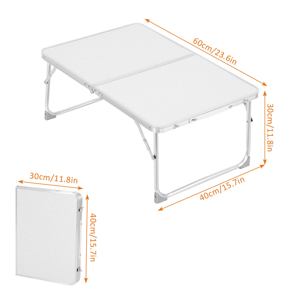 24-Inch Folding Aluminum Camping Table - Portable Low Picnic Table for Outdoor & Indoor Use - Lightweight Small Table for Tailgating & Garden