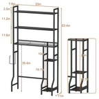 5-Tier Bathroom Over the Toilet Organizer - Tall Storage Rack with Laundry Basket & Side Shelves,