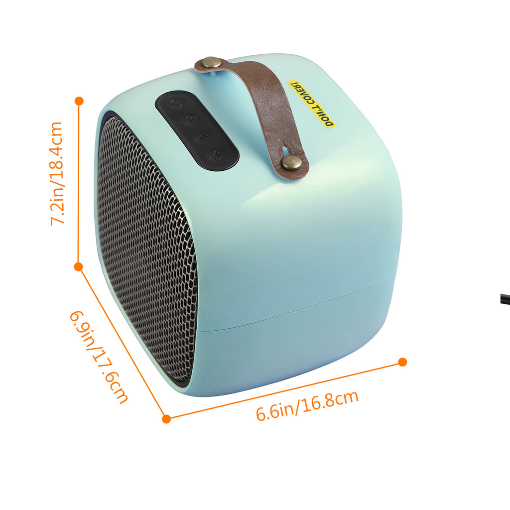 Portable Mini Electric Desk Heater - 1500W Fast Heating PTC Ceramic Space Heater with Overheat & Tip-Over Protection for Office & Home, Mint Green