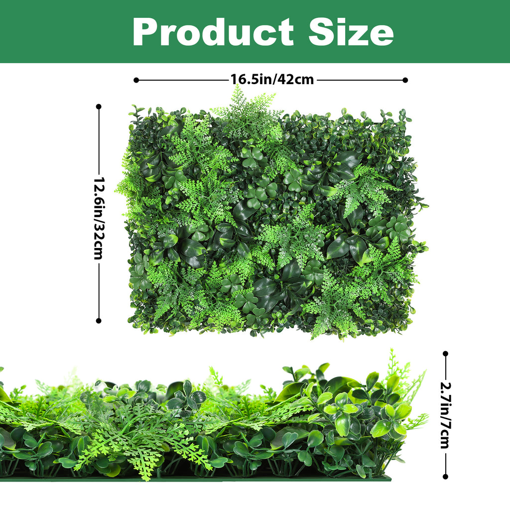 6-Pack Artificial Grass Wall Panels - Boxwood Hedge Backdrop for Interior & Exterior Decoration