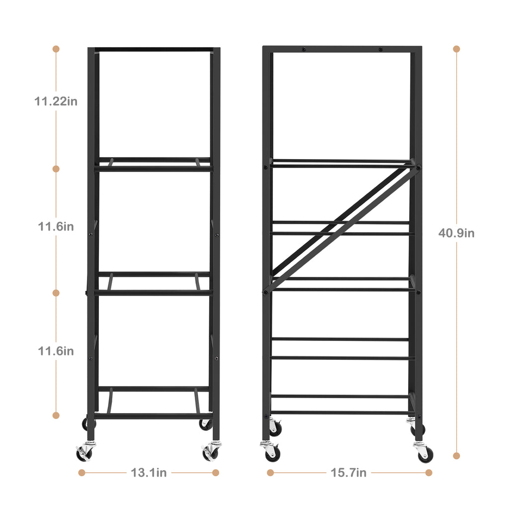 3-Tier Heavy Duty 5-Gallon Water Jug Storage Rack with Top Shelf and Rolling Casters, Black Organizer for Home and Office