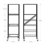 3-Tier Heavy Duty 5-Gallon Water Jug Storage Rack with Top Shelf and Rolling Casters, Black Organizer for Home and Office