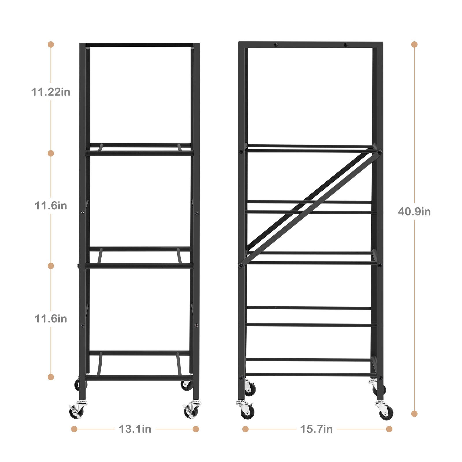 3-Tier Heavy Duty 5-Gallon Water Jug Storage Rack with Top Shelf and Rolling Casters, Black Organizer for Home and Office