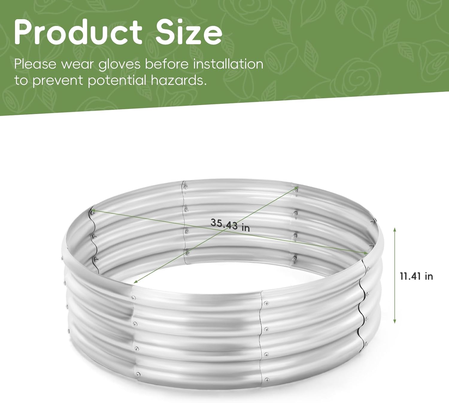 36 Inch Round Galvanized Steel Fire Pit Ring (12" Deep) - Durable Outdoor Liner for Camping & Backyard