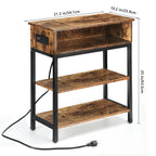 Industrial Coffee Table with Open Storage Shelf - Rustic Brown Living Room Center Table with Metal Frame