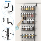 8-Tier Over the Door Pantry Organizer, Heavy-Duty Metal Spice Rack with Adjustable Baskets, Space-Saving Kitchen and Closet Storage Rack,