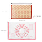 Set of 2 Professional Silicone Baking Mats - Non-Stick Macaron and Pastry Mats with Measurement Markings