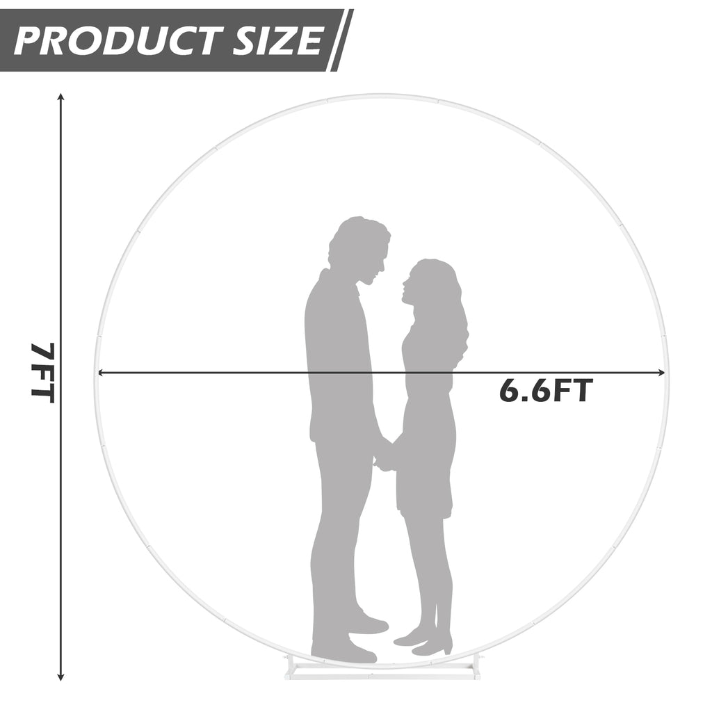 6.6ft Wreath Stand, Photographic Background Stand, Metal Circle Balloon Arch Kit, Suitable for Wedding, Party Background Decoration, Birthday Anniversary, Bridal Decoration, Gold, White