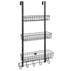 3-Tier Over-the-Door Organizer | Modular Pantry & Bathroom Storage Rack with Hooks