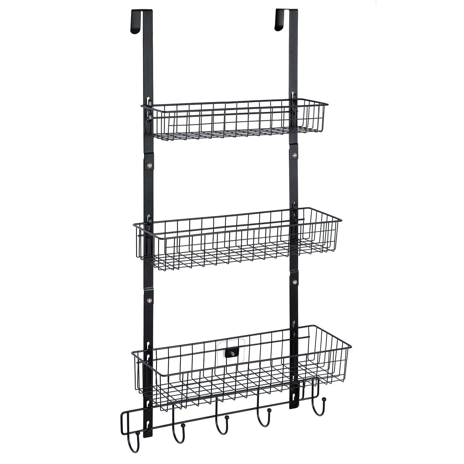 3-Tier Over-the-Door Organizer | Modular Pantry & Bathroom Storage Rack with Hooks
