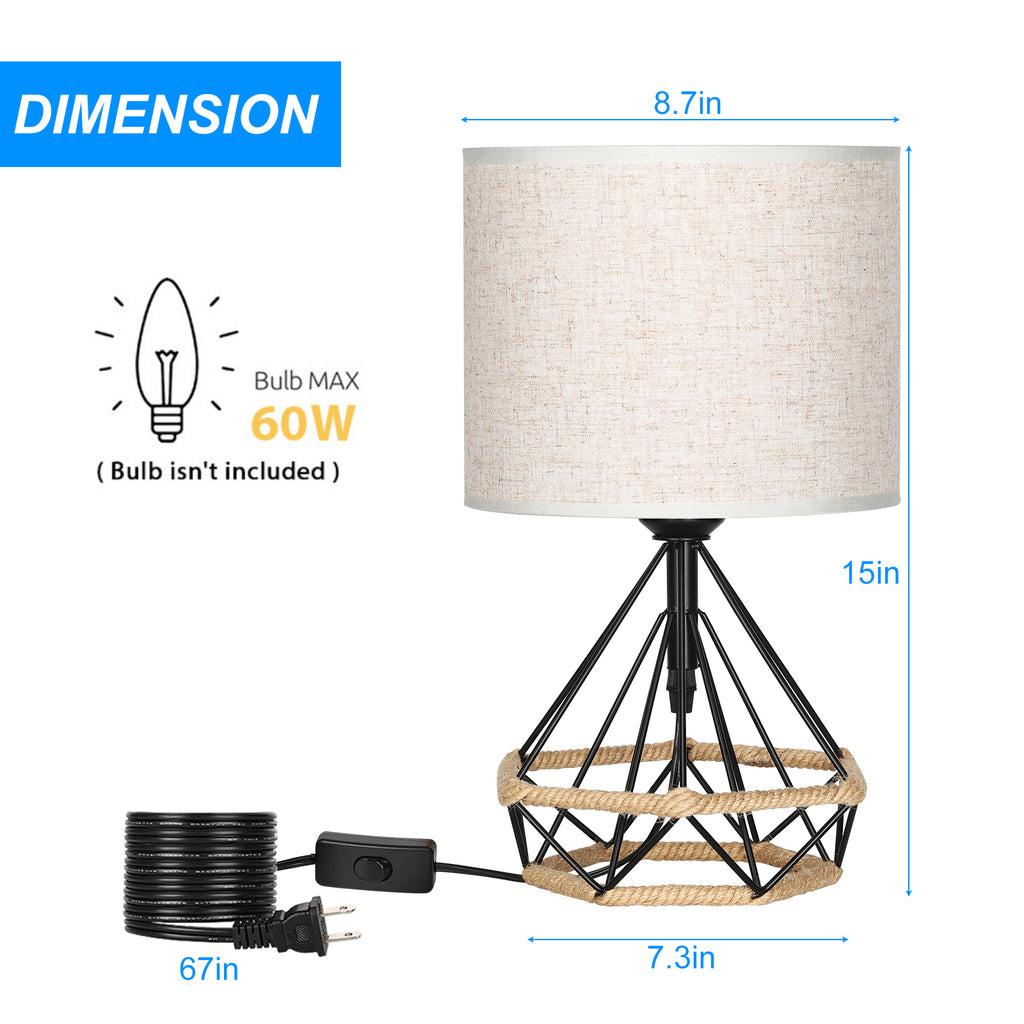 Sleek Black Metal Desktop Lighting for Sleeping Areas and Side Tables