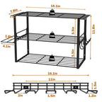 3-Tier Power Tool Storage Rack, Wall-Mounted Drill Holder with 4 Slots, Heavy-Duty Metal Tool Organizer for Garage