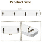 4 Pcs Coat Rack Wall Mounted Rack Entryway Hanging Coat Rack Cups Rack Offwhite