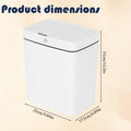 4-Gallon Touchless Smart Bathroom Trash Can - Automatic Motion Sensor Garbage Bin with Lid - Slim Waterproof Plastic Trash Can for Office & Kitchen