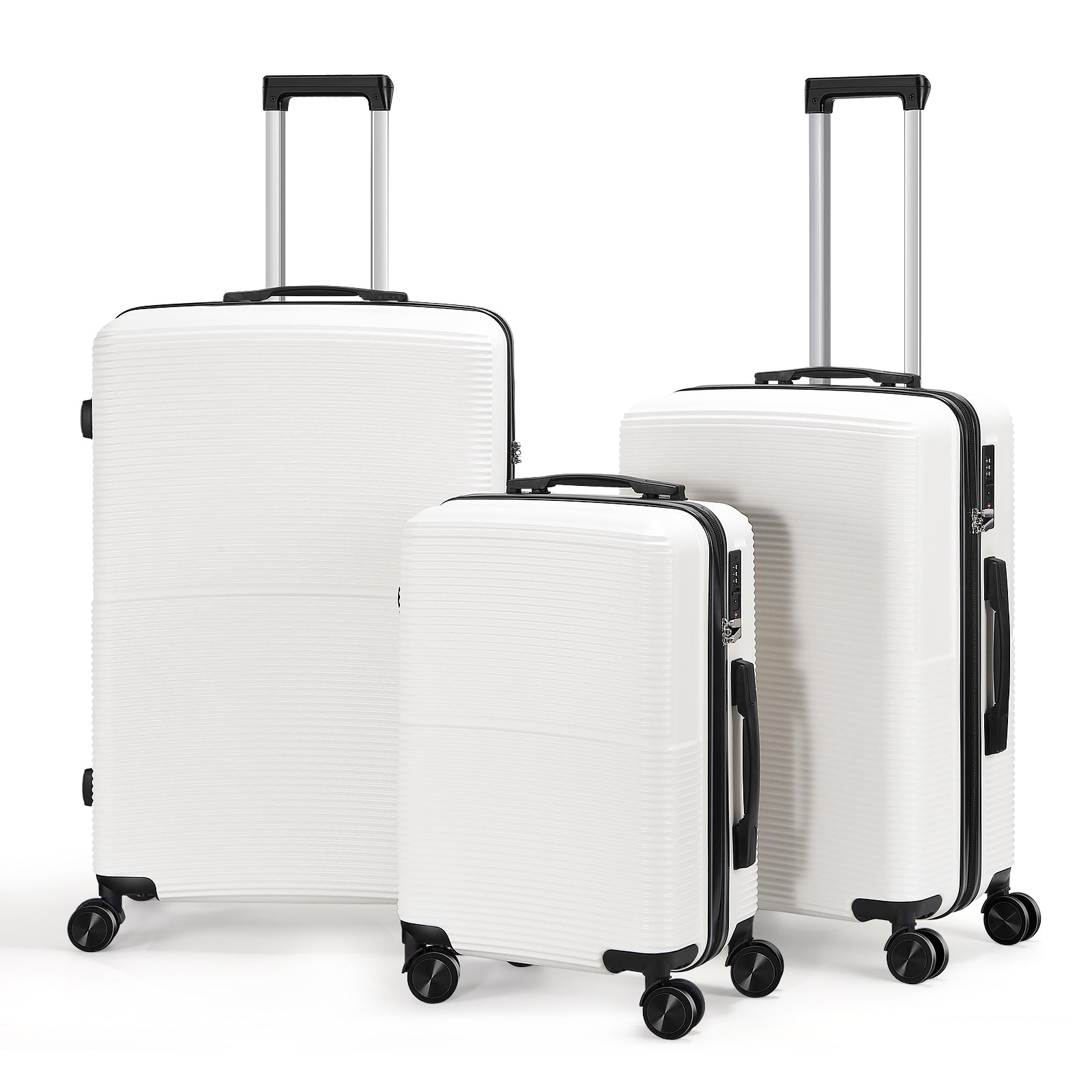 Trolley Case 3-Piece Hardside Lightweight Spinner Luggage Bag Set with TSA Lock