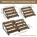 4-Tier Expandable Spice Rack (Set of 2) -Adjustable Step Shelves for Kitchen Cabinets & Countertops