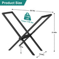 X-Shaped Firewood Rack for Fireplace, Heavy-Duty Metal Log Holder for Indoor/Outdoor Wood Storage, Black,
