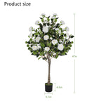 47” Artificial Camellia Tree with White Flowers 2 Pack