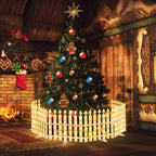 Outdoor Garden Fence With Solar Lights, Christmas Tree Fence, 10 Foot 336LED Picket Fence lights, Party Yard Patio Wedding Fence Decorations