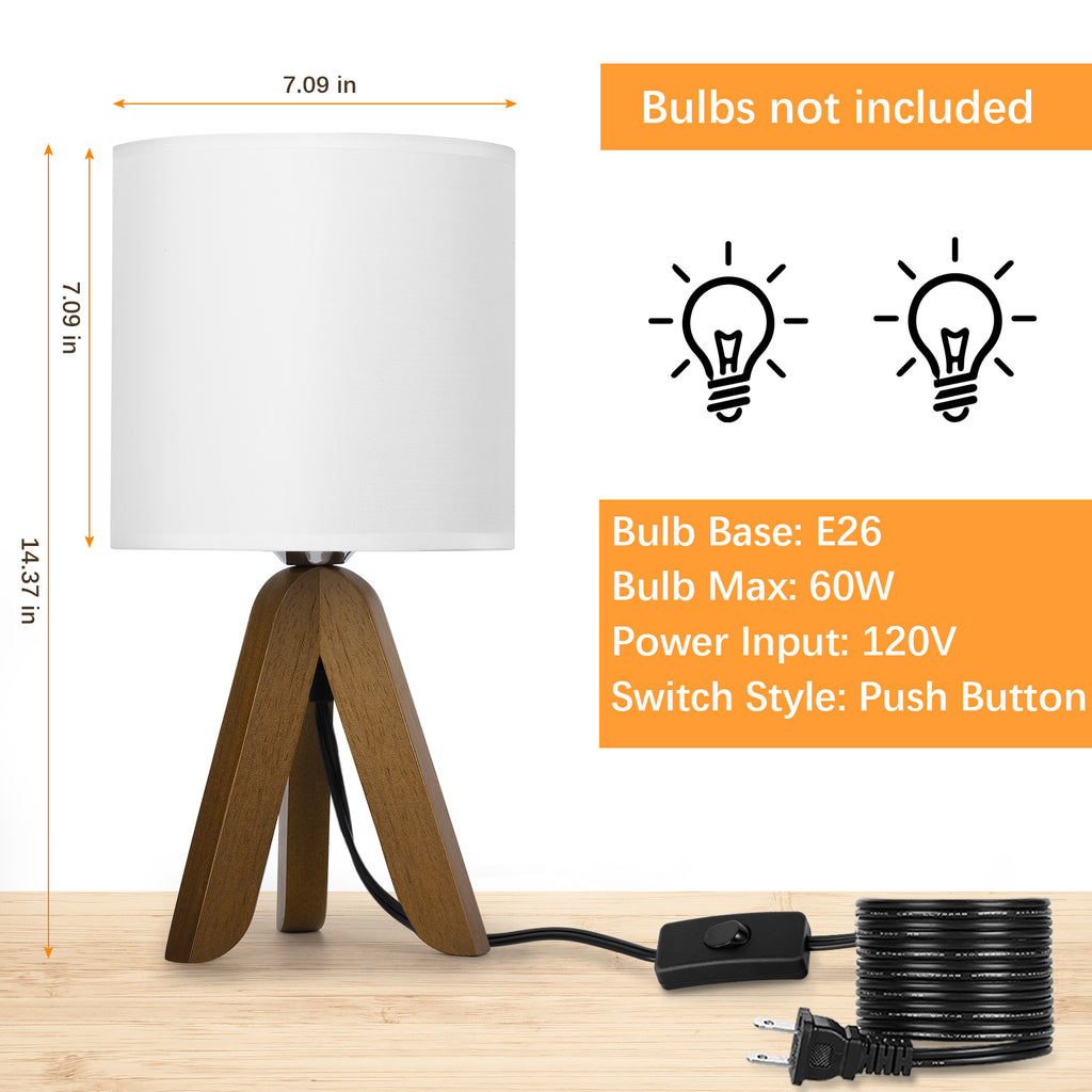 Pair of Modern Tripod Nightstand Lamps for Bedrooms and Nurseries - Stylish Dual Bedside Lighting Set