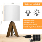 Pair of Modern Tripod Nightstand Lamps for Bedrooms and Nurseries - Stylish Dual Bedside Lighting Set