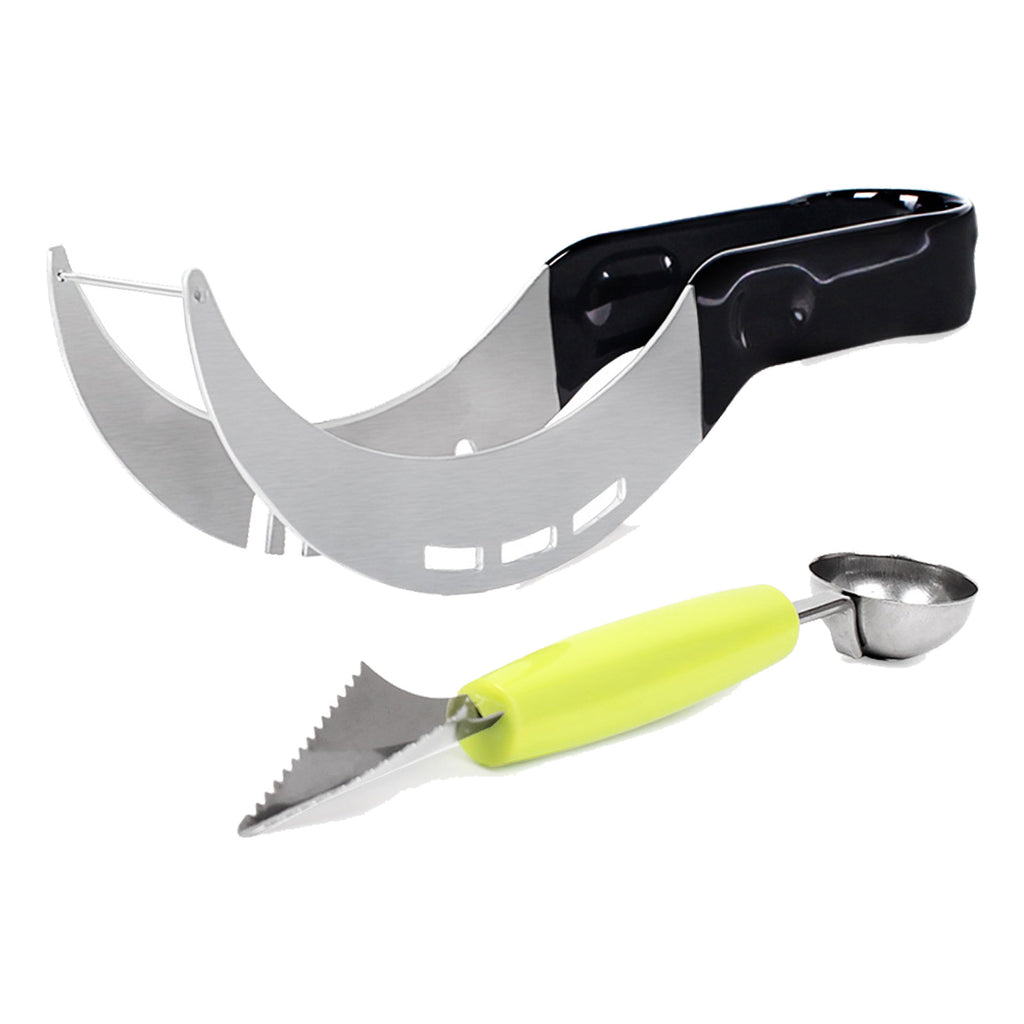 Stainless Steel Watermelon Slicer & Cutter Tool, Large Fruit Slicer with Ergonomic Handle for Family Camping & Kitchen Gadgets