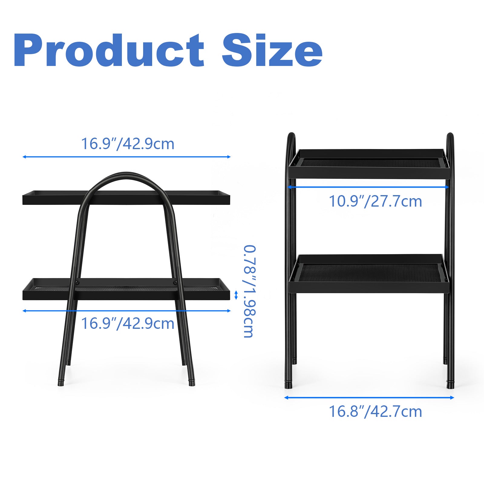 2-Tier Bathroom Countertop Organizer - Elegant Metal Vanity Storage Rack for Makeup, Skincare, and Spices