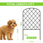 Decorative Lattice Garden Fence - Square Rustproof Metal Wire Fencing - Animal Barrier for Patio & Flower Beds,