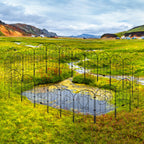 10-Panel Arched Decorative Garden Fence - 10.4ft Rustproof Metal Wire Border for Dogs & Landscapes