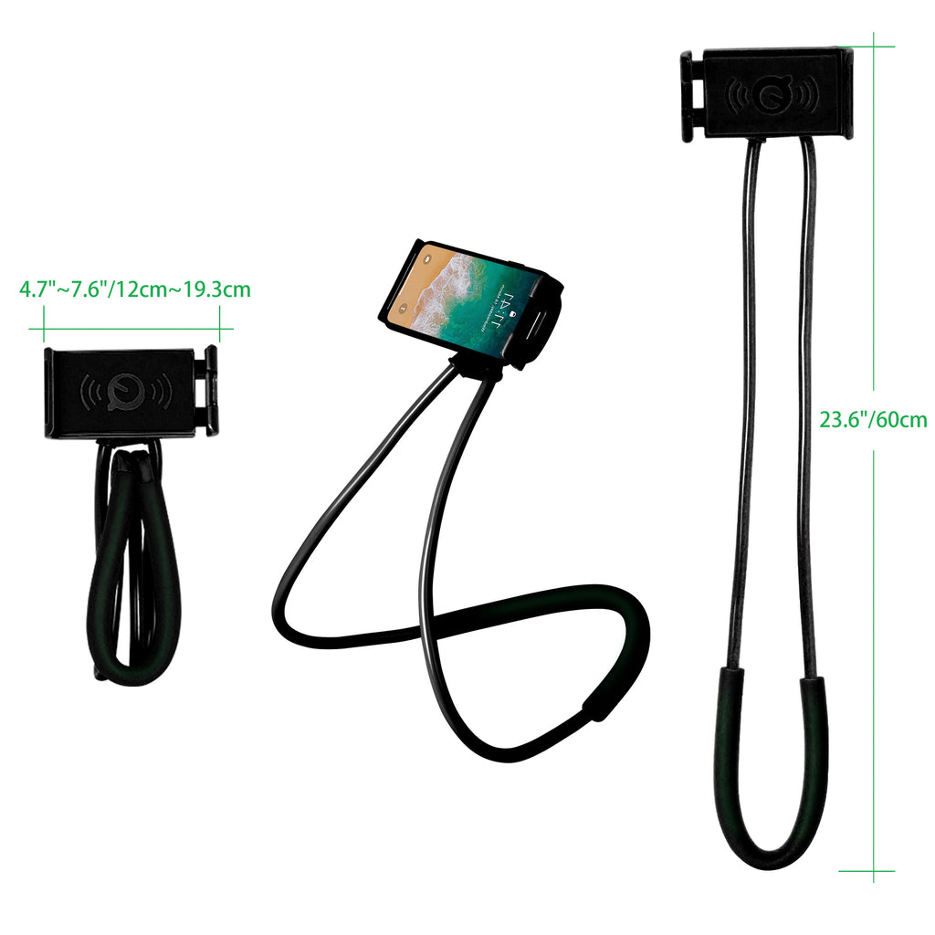 Universal Flexible Neck Phone Holder, 360Â¡Ã£ Viewing Lazy Bracket for Bed, Sofa & Outdoor (Black)