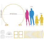 8ft Round Gold Balloon Arch Stand, Metal Circle Backdrop Frame for Wedding & Birthday Party