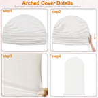 Set of 3 White Arch Backdrop Stands with Covers (7.3FT, 6FT, 6FT) - Metal Frame Kit for Events
