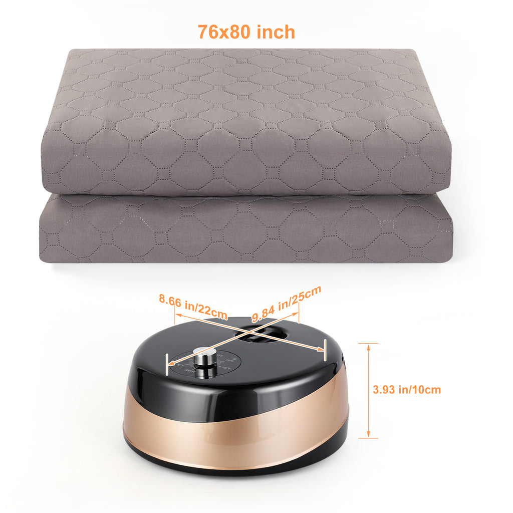 King Size Water Heated Mattress Pad 76x80 inch, Safe Electric Water Heated Mattress Topper with Mechanical Control, Soft & Comfortable Water Circulation Heated Bed Pad