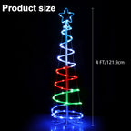 2-Pack Spiral Christmas Tree Lights with Star Topper - Collapsible LED Cone Trees for Indoor/Outdoor